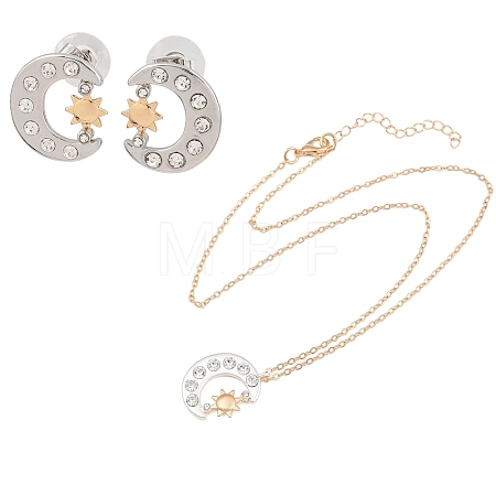 Brass with Crystal Rhinestone Earrings & Necklaces WG06C1A-16-1