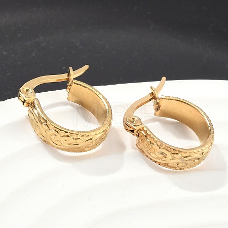Golden Plated 304 Stainless Steel Hoop Earrings X-EJEW-E158-21G-1