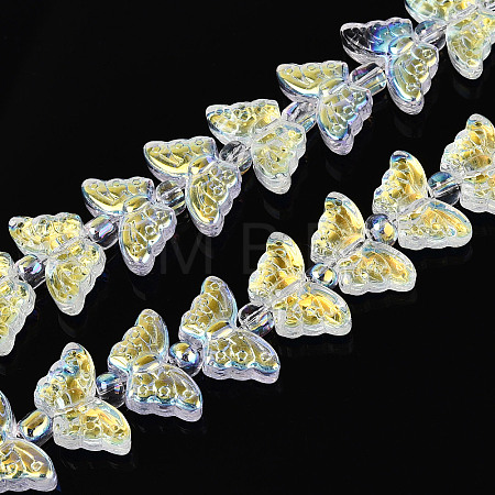 Transparency Electroplate Glass Beads Strands GLAA-T023-39A-01-1