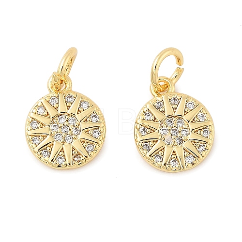 Brass Micro Pave Cubic Zirconia Pendants KK-U056-11G-1