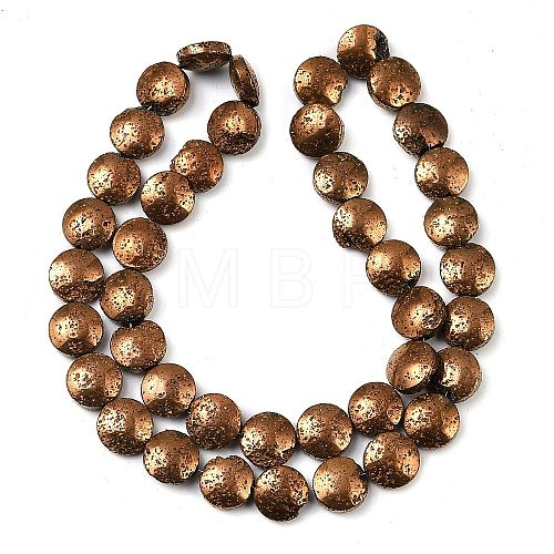 Electroplated Natural Lava Rock Beads Strands G-K388-01B-1