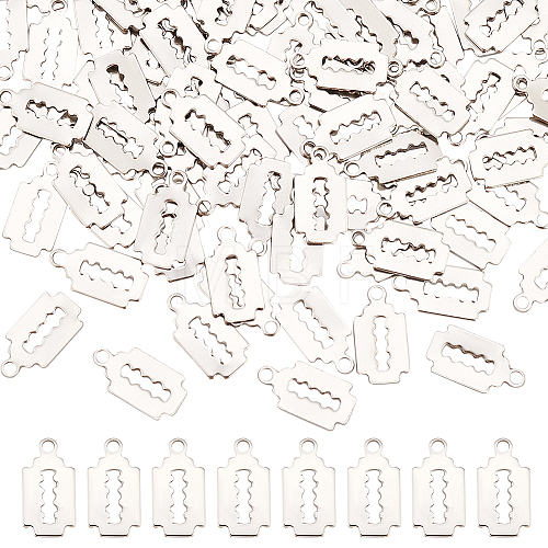100Pcs 201 Stainless Steel Charms STAS-DC0011-83-1