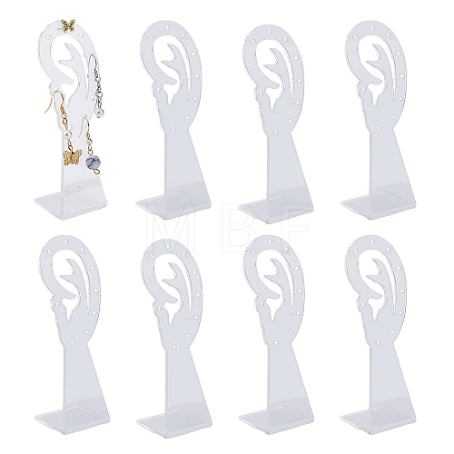 Ear Shape Transparent Acrylic Earring Display Stands EDIS-WH0022-05B-1