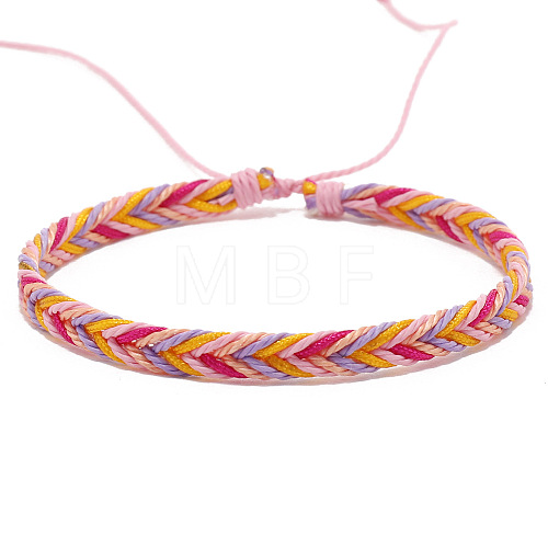 Wax Ropes Braided Woven Cord Bracelet PW-WG26335-09-1