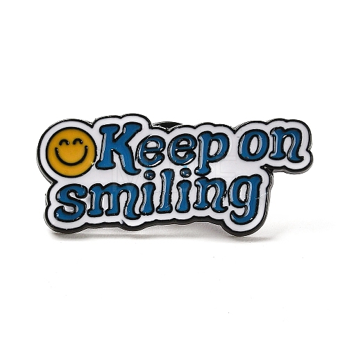 Inspiring Word Keep on Smiling Enamel Pins JEWB-Z014-05C-EB-1