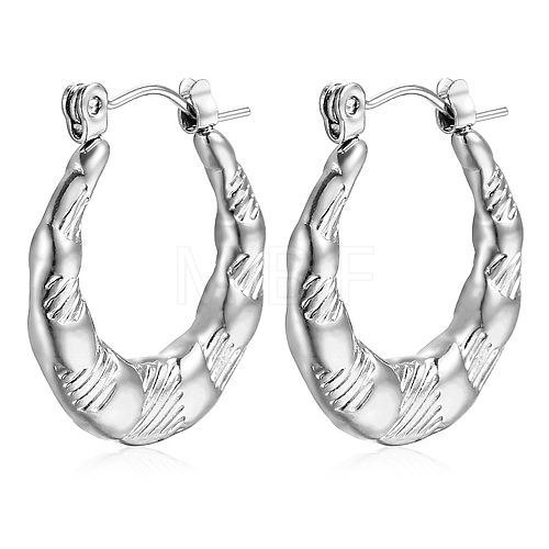 Non-Tarnish 304 Stainless Steel Hoop Earrings PW-WG38004-18-1