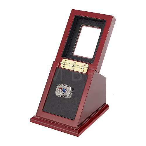 1-Slot Wooden Championship Rings Display Case Box CON-WH0089-48-1