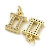 Rack Plating Brass Micro Pave Cubic Zirconia Pendants KK-K386-02E-G-2