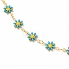 Daisy Link Chain Necklaces & Bracelets Jewelry Sets SJEW-JS01138-02-4