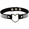Punk-style Black Imitation Leather Crystal Rhinestone Chocker Necklaces NJEW-CL0001-30-1