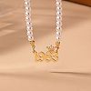 Alloy Crown Birth Year Pendant Imitation Pearl Round White Beaded Necklaces for Women FS-WG173C9-23-1