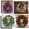 6Pcs Unfinished Wooden Hanging Wreath Frame WOCR-WR0001-02-5