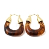 Brass Resin Hoop Earrings EJEW-P333-11D-G02-4