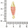 Brass Enamel Fish Connector Charms KK-H527-11G-07-3