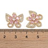 Brass Micro Pave Clear Cubic Zirconia Pendants KK-S367-18A-3