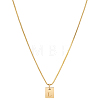 1Pc Stainless Steel Letter Rectangle Pendant Necklaces NJEW-LP0001-34L-G-1