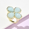 Natural Amazonite Faceted Adjustable Ring for Women RJEW-A092-01G-13-1