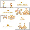   12Pcs 2 Style Brass Charms FIND-PH0006-11-3