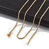 2mm Rack Plating Brass Box Chain Necklaces for Women Men MAK-L044-60G-1