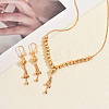 Vintage Brass Round Beaded Tassel Necklace & Earrings for Women KK0094-3