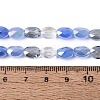 Electroplate Imitation Jade & Opaque & Transparent Glass Beads Strands EGLA-Q135-6x8MM-01G-5