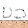 Brass Synthetic Turquoise Toggle Clasps KK-B129-19P-3