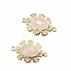 Natural Rose Quartz Connector Charms PW-WGBE7B8-05-1