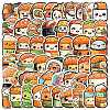 50Pcs Funny Sushi Character PVC Waterproof Stickers PW-WG49122-01-2