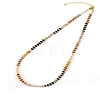 Colorful Natural Red Aventurine & Strawberry Quartz & Green Aventurine Rondelle Beaded Necklaces for Summer Beach Style CL7611-3-1