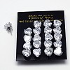 Cubic Zirconia Stud Earrings EJEW-E098-G-01-1