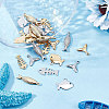 32Pcs 8 Style 201 & 304 Stainless Steel Charms STAS-SC0004-35-4
