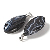 Dyed & Heated Natural Black Banded Agate Pendants GG-CBACB71-02P-11-2