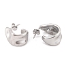 Non-Tarnish Wave Geometric 304 Stainless Steel Stud Earrings for Women EJEW-E311-01P-2