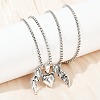 Halloween Alloy Heart with Bat Wings Pendant 201 Stainless Steel Box Chain Necklaces for Women Men NJEW-A056-01P-5