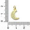 Moon Theme Brass Micro Pave Clear Cubic Zirconia Charms KK-H475-57G-06-3