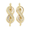 Natural Shell Infinity Links Connector Charms KK-A282-03A-G-1