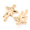 Brass Micro Pave Cubic Zirconia Pendants KK-E090-33G-2