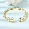 Ocean Brass Shell Shape Open Cuff Bangles for Women KK-CBAF3A5-09G-2