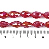 Opaque Solid Color Electroplate Glass Beads Strands EGLA-N013-P8mm-B07-4