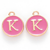 Golden Plated Alloy Enamel Charms ENAM-S118-08K-1