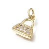Brass Micro Pave Clear Cubic Zirconia Charms CU-L001-02G-2