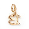 Brass Micro Pave Cubic Zirconia European Dangle Charms ZIRC-E164-52G-2