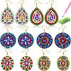 Teardrop/Round/Oval DIY Diamond Painting Earring Kits DIAM-PW0010-35D-1