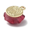 Opaque Resin Rose Pendants X-PALLOY-Z016-02G-2