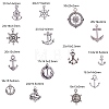 Tibetan Silver Anchor & Helm Pendants TIBEP-PH0004-15AS-3