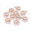Brass Cubic Zirconia Enhancer Shortener Bails ZIRC-E162-16RG-2
