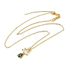 Christmas Tree Brass Micro Pave Cubic Zirconia Pendants Necklaces NJEW-L468-01G-B01-4