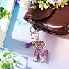 Alloy Resin Heart Keychains KEYC-TADJ0002-01G-N-5