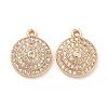 Brass Micro Pave Clear Cubic Zirconia Pendants KK-E071-16KCG-2