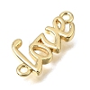 Brass Word LOVE Links Connector Charms KK-C263-09G-2